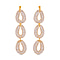 White Austrian Crystal Drop Earrings in Rose Gold Tone