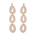 White Austrian Crystal Drop Earrings in Rose Gold Tone