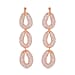 White Austrian Crystal Drop Earrings in Rose Gold Tone