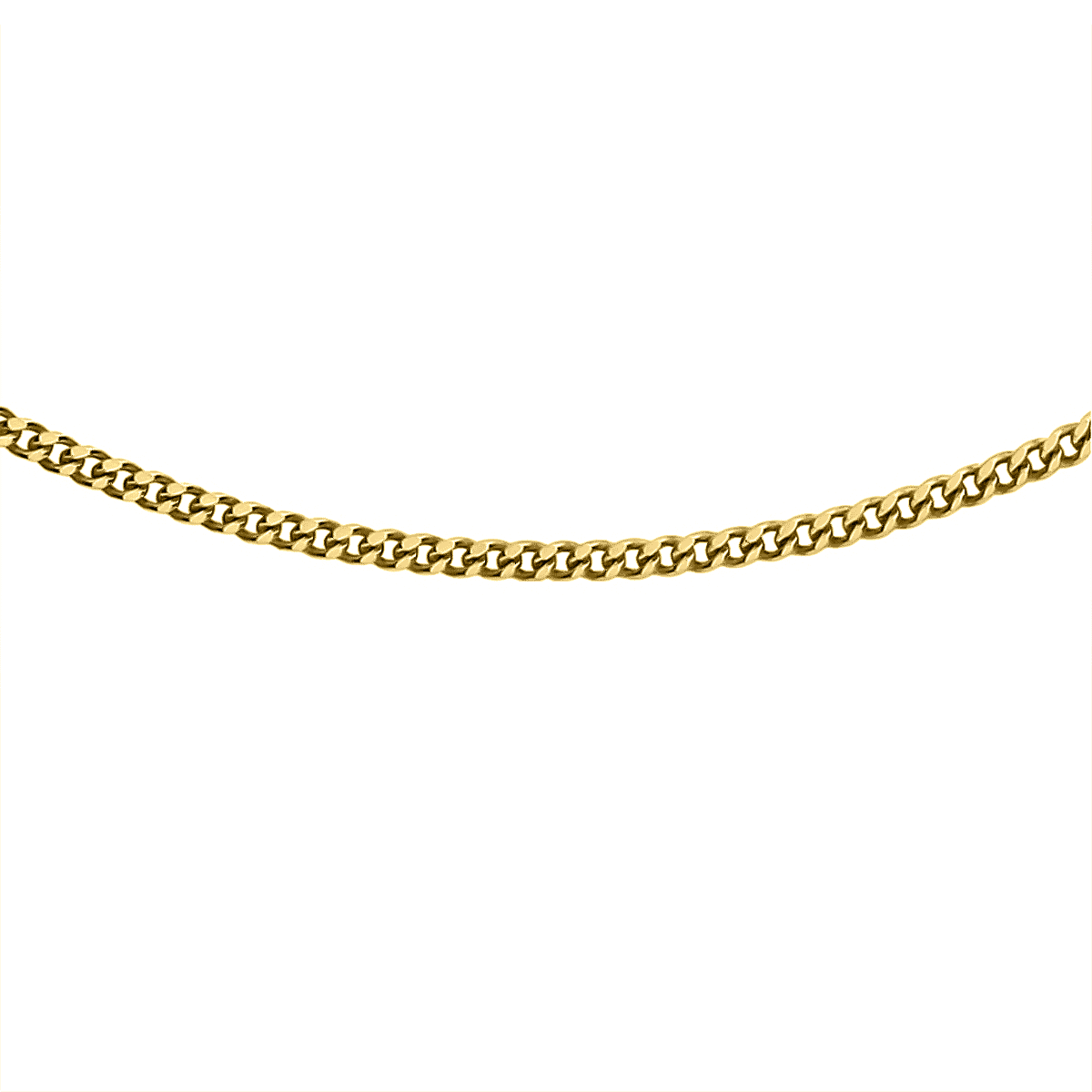 Gold Mega Deal- 9K Yellow Gold Diamond Cut Curb Chain (Size - 18)