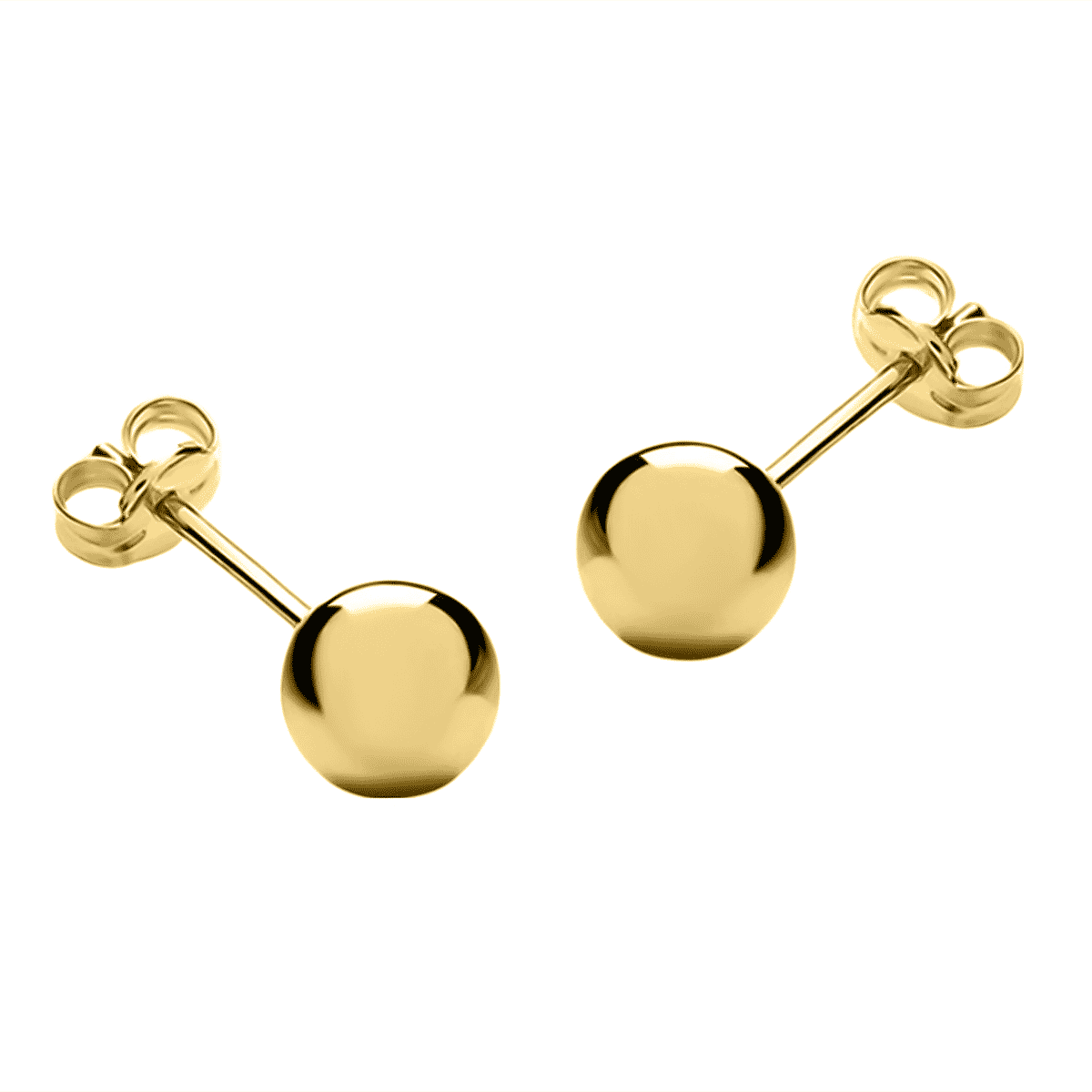 Closeout Deal - 9K Yellow Gold Ball Stud Spanish Push Back Earrings