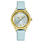 Swan & Edgar Ladies Crown Diamond Swiss Quartz Movement Yellow Gold Dial Champagne Bezel 3ATM Water Resistant Watch With Yellow Gold Leather Bracelet