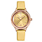 Swan & Edgar Ladies Crown Diamond Swiss Quartz Movement Yellow Gold Dial Champagne Bezel 3ATM Water Resistant Watch With Yellow Gold Leather Bracelet