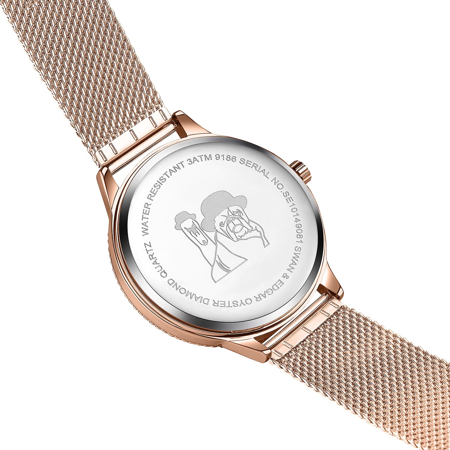 Swan & Edgar Ladies Bliss Diamond Swiss Quartz Movement White Dial 3ATM Water Resistant Watch With Rose Gold Stainless Steel Bracelet.