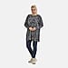 Closeout Deal Zebra Stripe Pattern Jersey Top (One Size) - Black - Grey