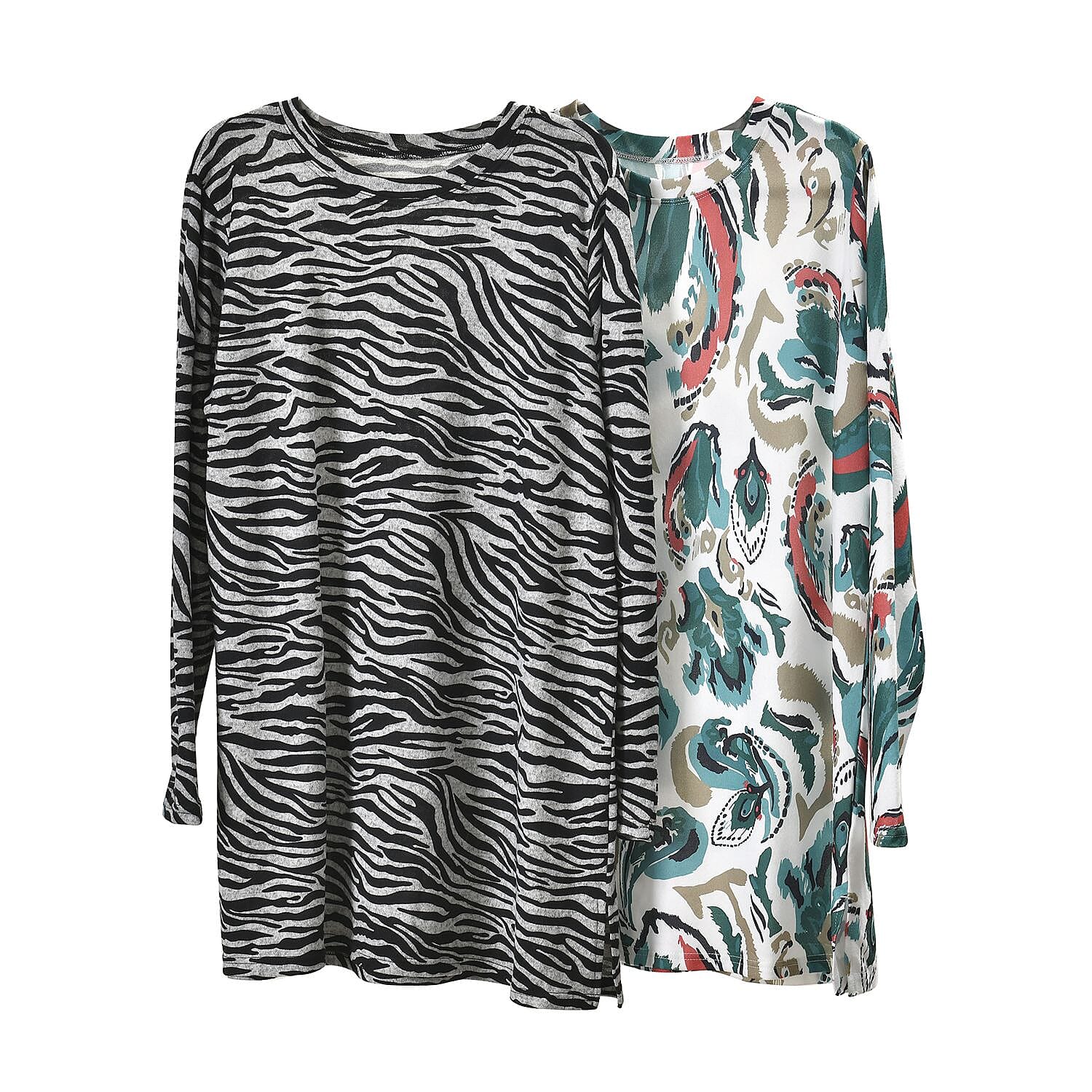 Closeout Deal Zebra Stripe Pattern Jersey Top (One Size) - Black - Grey Closeout Deal Zebra Stripe Pattern Jersey Top (One Size) - Black - Grey