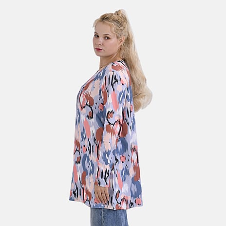 Abstract Pattern Jersey Top (One Size) - Pink