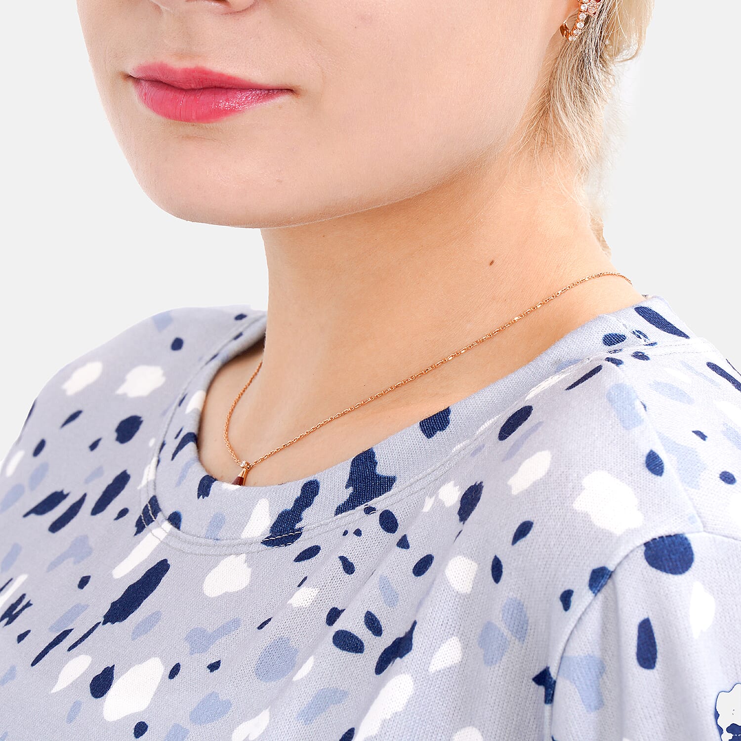 LA MAREY Spot Pattern Jersey Top (One Size Upto UK 20) - Grey LA MAREY Spot Pattern Jersey Top (One Size Upto UK 20) - Grey