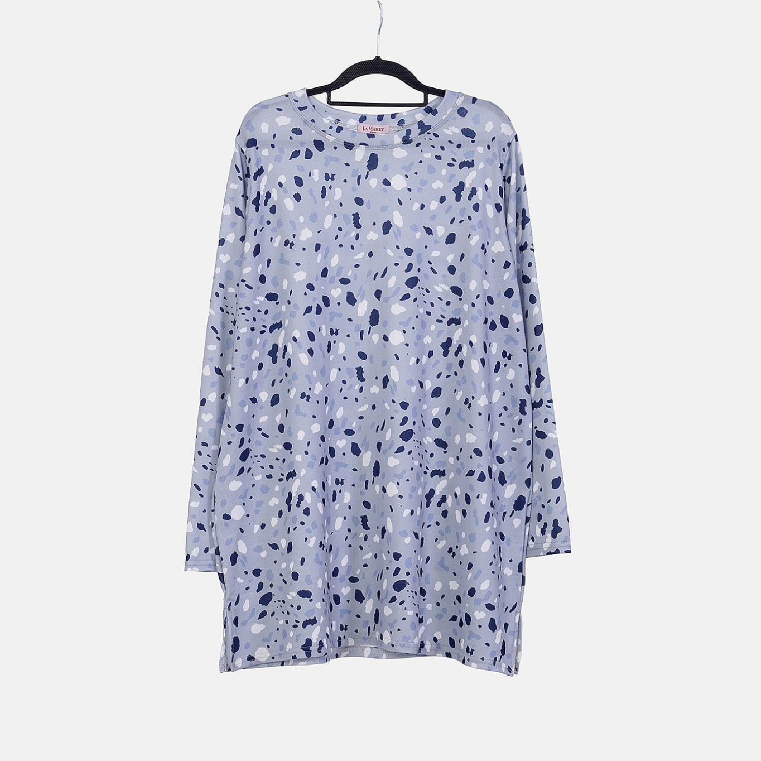 LA MAREY Spot Pattern Jersey Top (One Size Upto UK 20) - Grey LA MAREY Spot Pattern Jersey Top (One Size Upto UK 20) - Grey