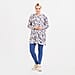 LA MAREY Spot Pattern Jersey Top (One Size Upto UK 20) - Grey
