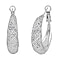 NY Close Out - White Austrian Crystal Hoop Earrings in Yellow Gold Tone