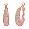 NY Close Out - White Austrian Crystal Hoop Earrings in Rose