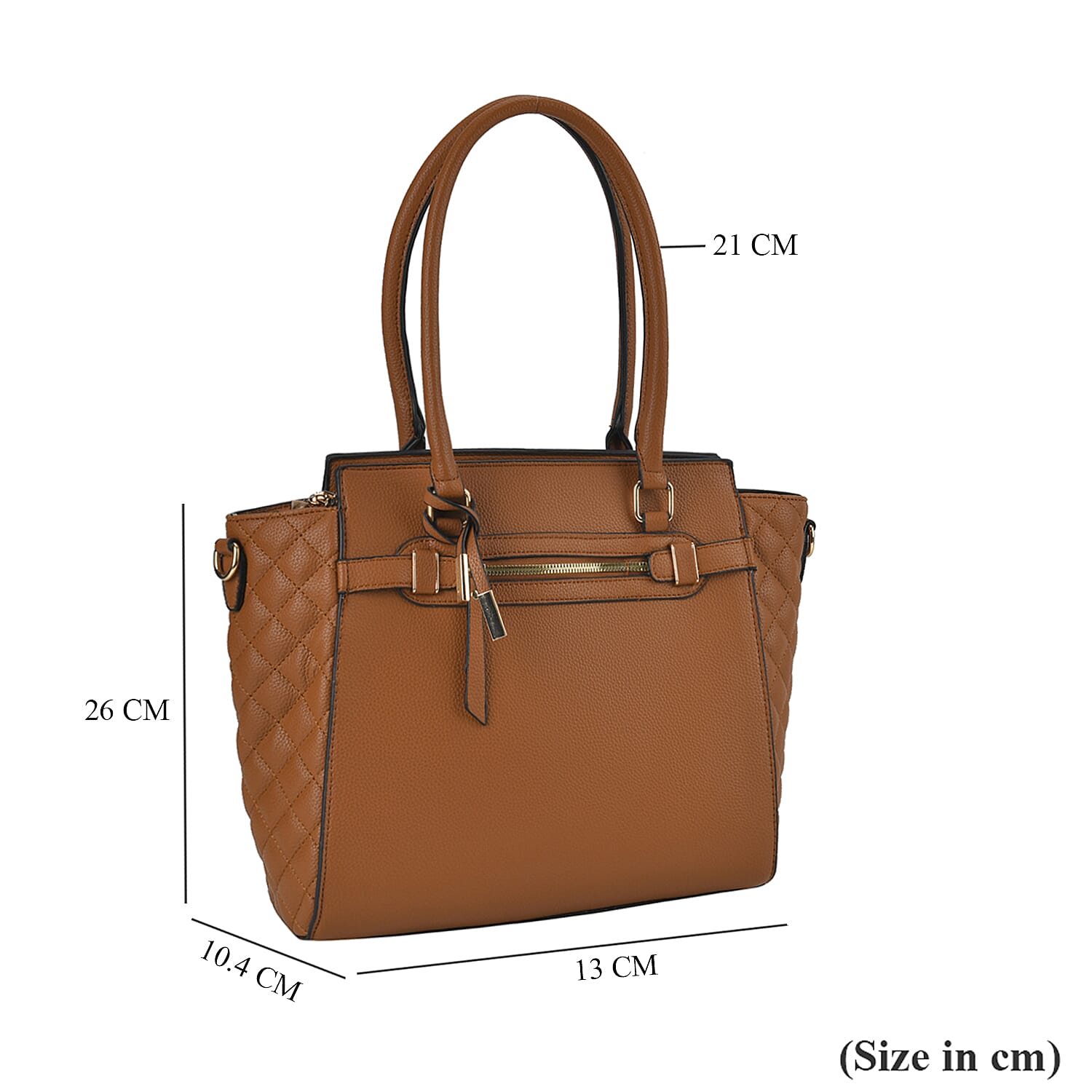 PU Solid Crossbody Bag (Size 31x10x26 cm) - Tan