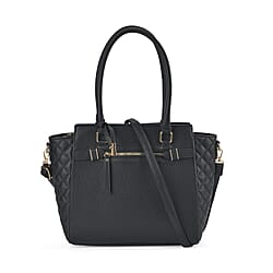 Leatherette Crossbody Bag with Handle Drop