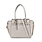 Stylish Solid Leatherette Crossbody Bag with Handle Drop - White