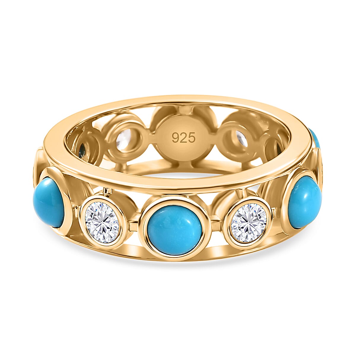 Turquoise band hot sale ring gold