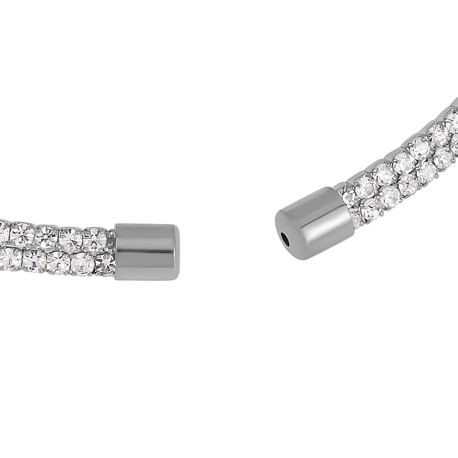 White Crystal Necklace (Size - 15) Pure White Brass 0.01 ct 0.010 Ct.