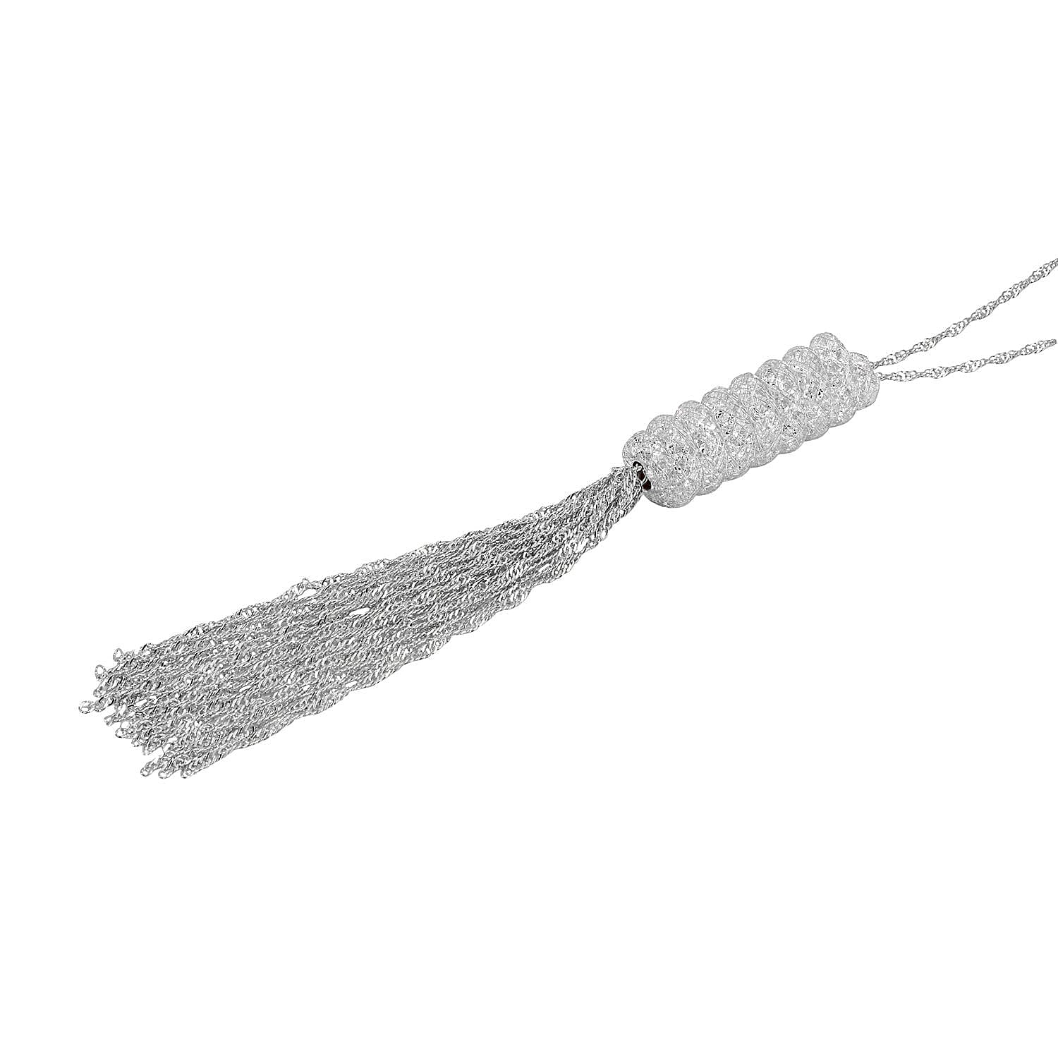 White Crystal Necklace (Size - 28) Pure White Brass 0.01 ct 0.010 Ct.