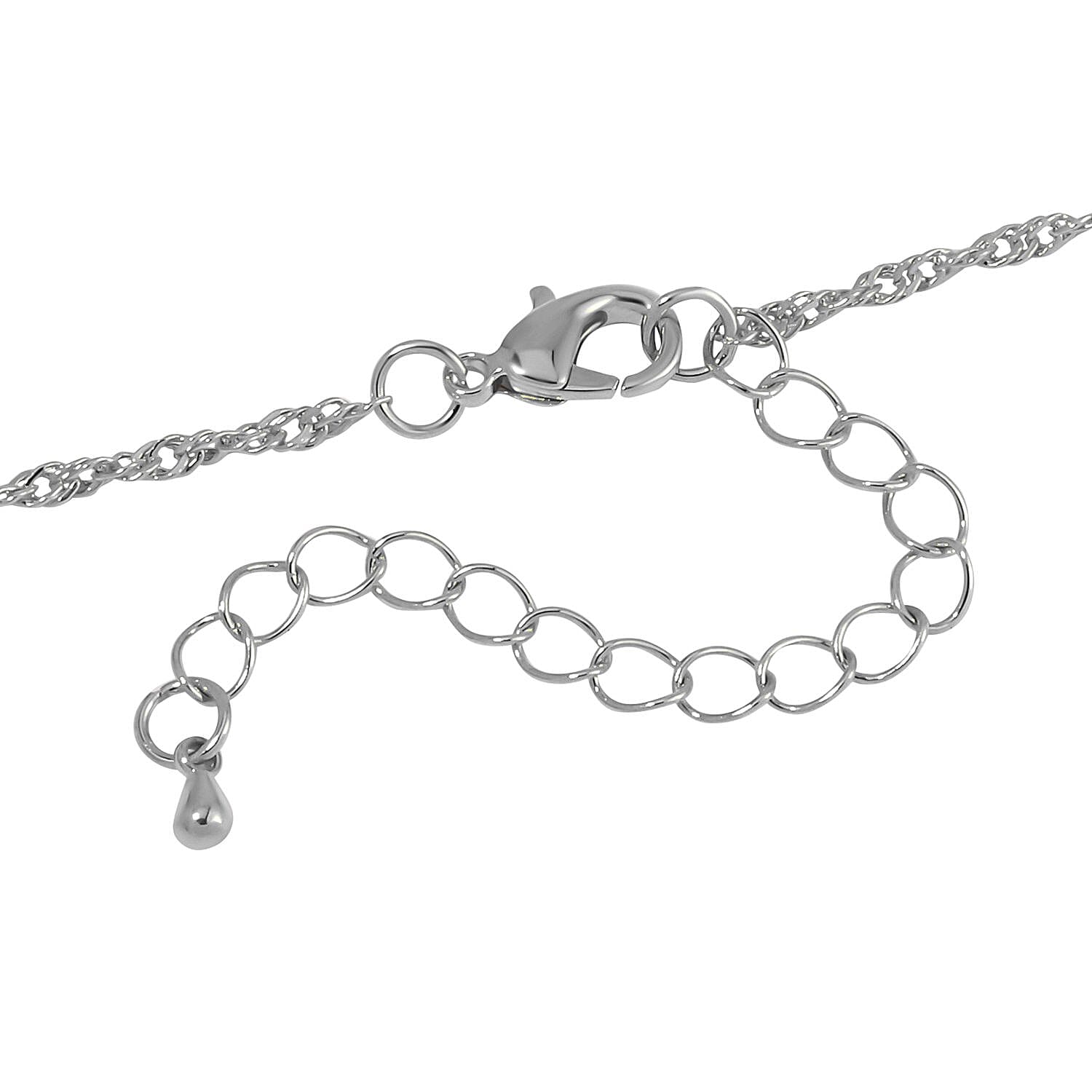 White Crystal Necklace (Size - 28) Pure White Brass 0.01 ct 0.010 Ct.