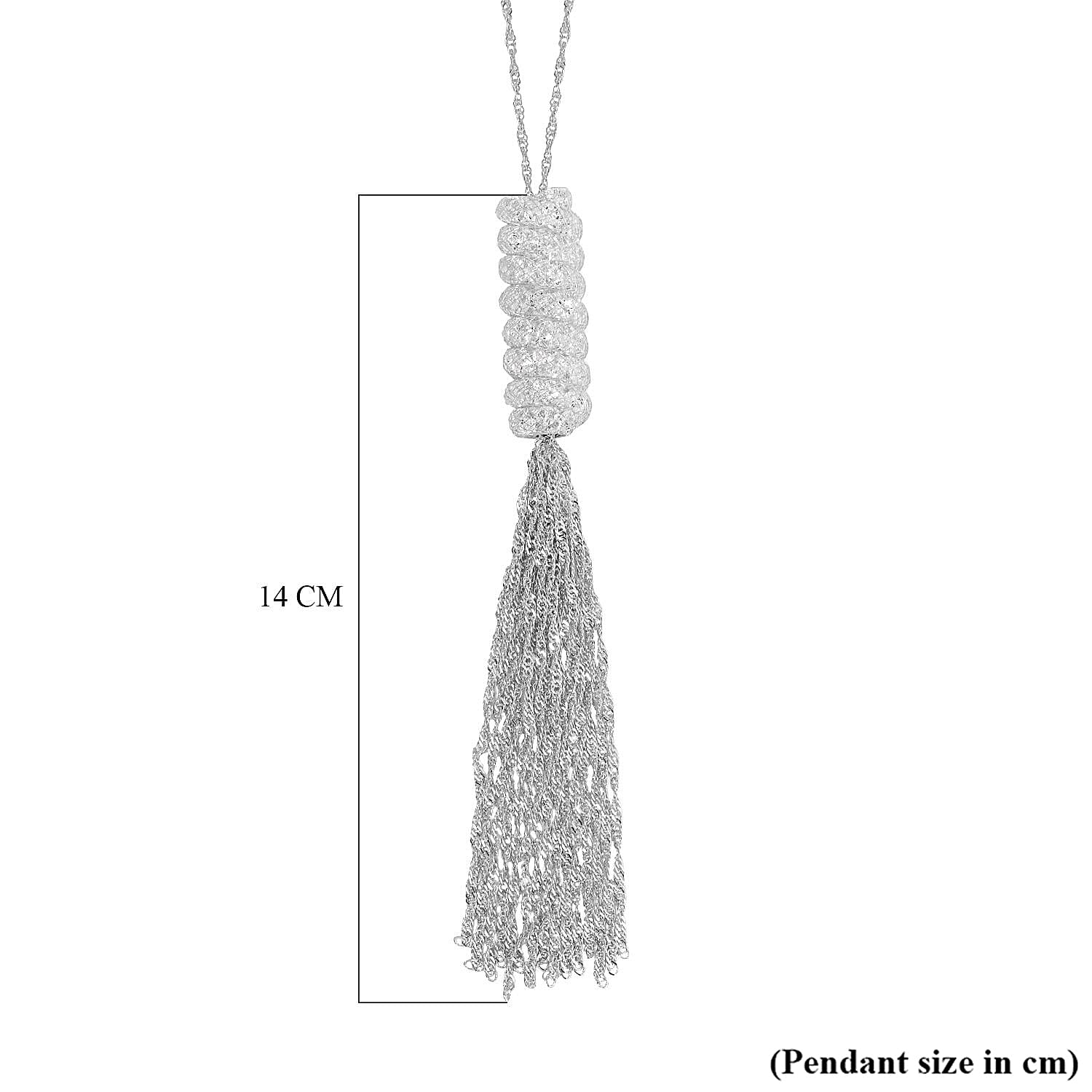 White Crystal Necklace (Size - 28) Pure White Brass 0.01 ct 0.010 Ct.