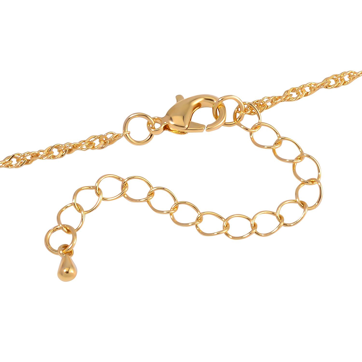 White Austrian Crystal Tassel Necklace (Size - 28-3 Inch Ext.) in Gold Tone