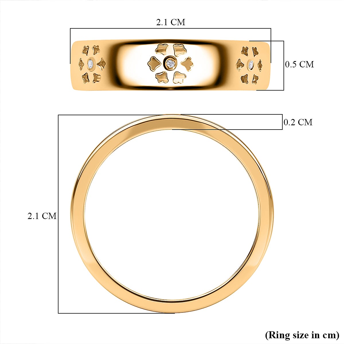Diamond Floral Band Ring in 18K Vermeil Yellow Gold Plated Sterling Silver Diamond Floral Band Ring in 18K Vermeil Yellow Gold Plated Sterling Silver