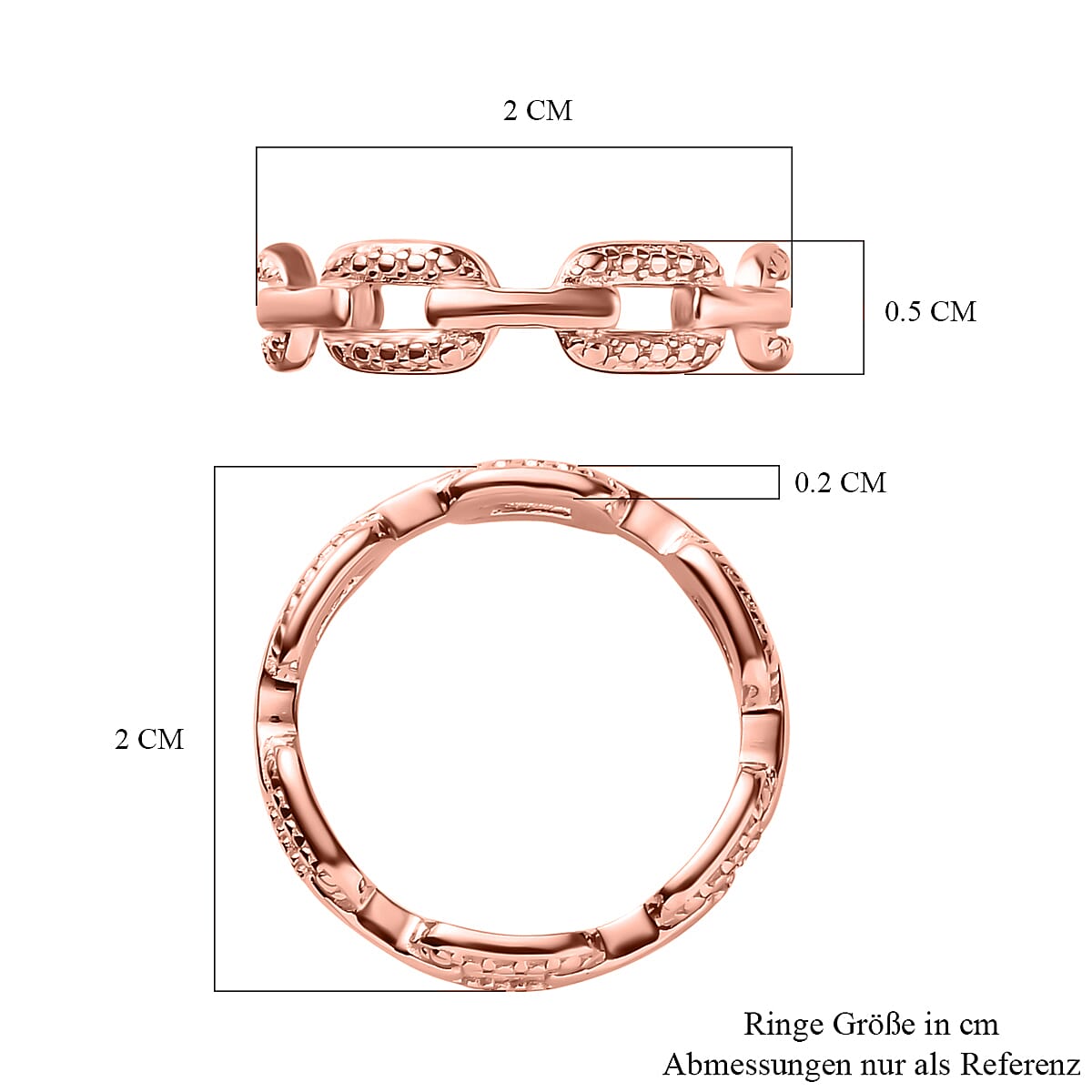 Diamond Link Band Ring in Sterling Silver