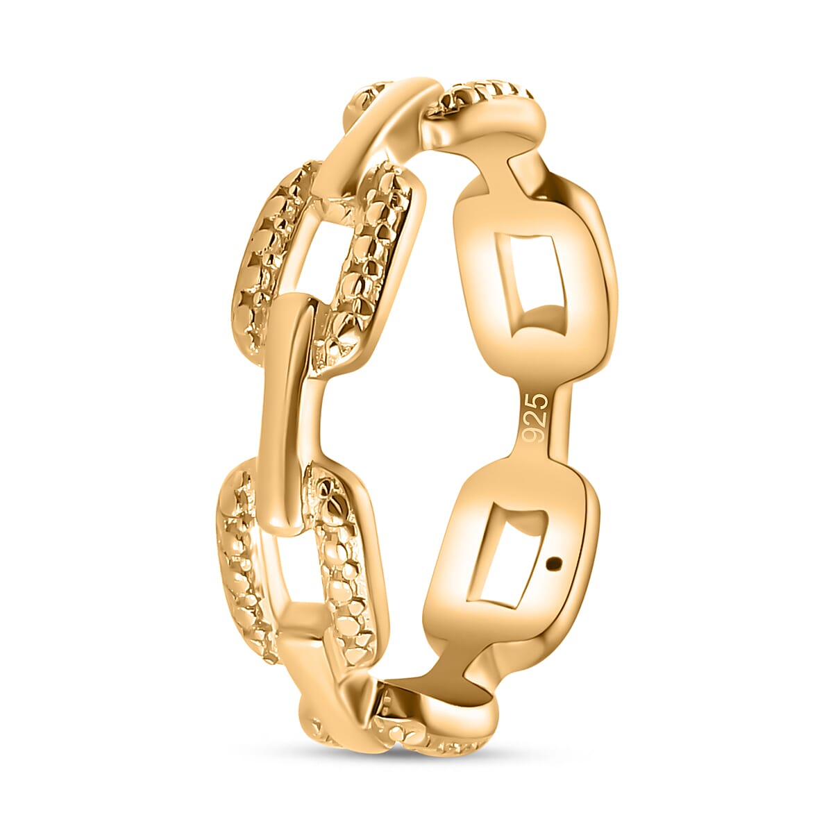 Diamond Link Band Ring in Sterling Silver