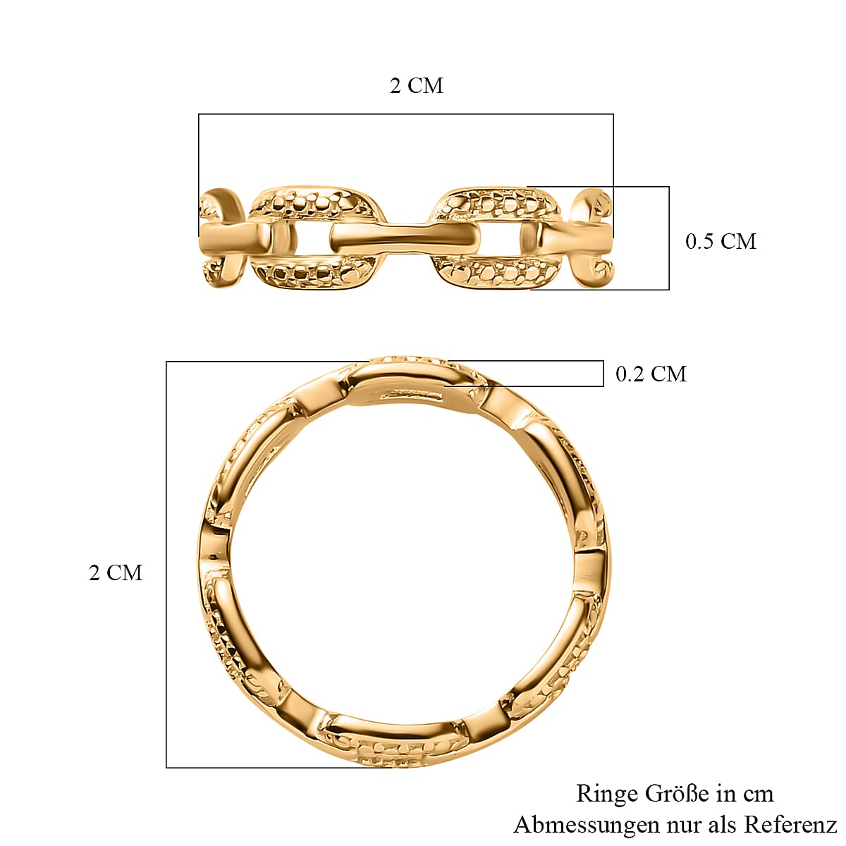 Diamond Link Band Ring in Sterling Silver