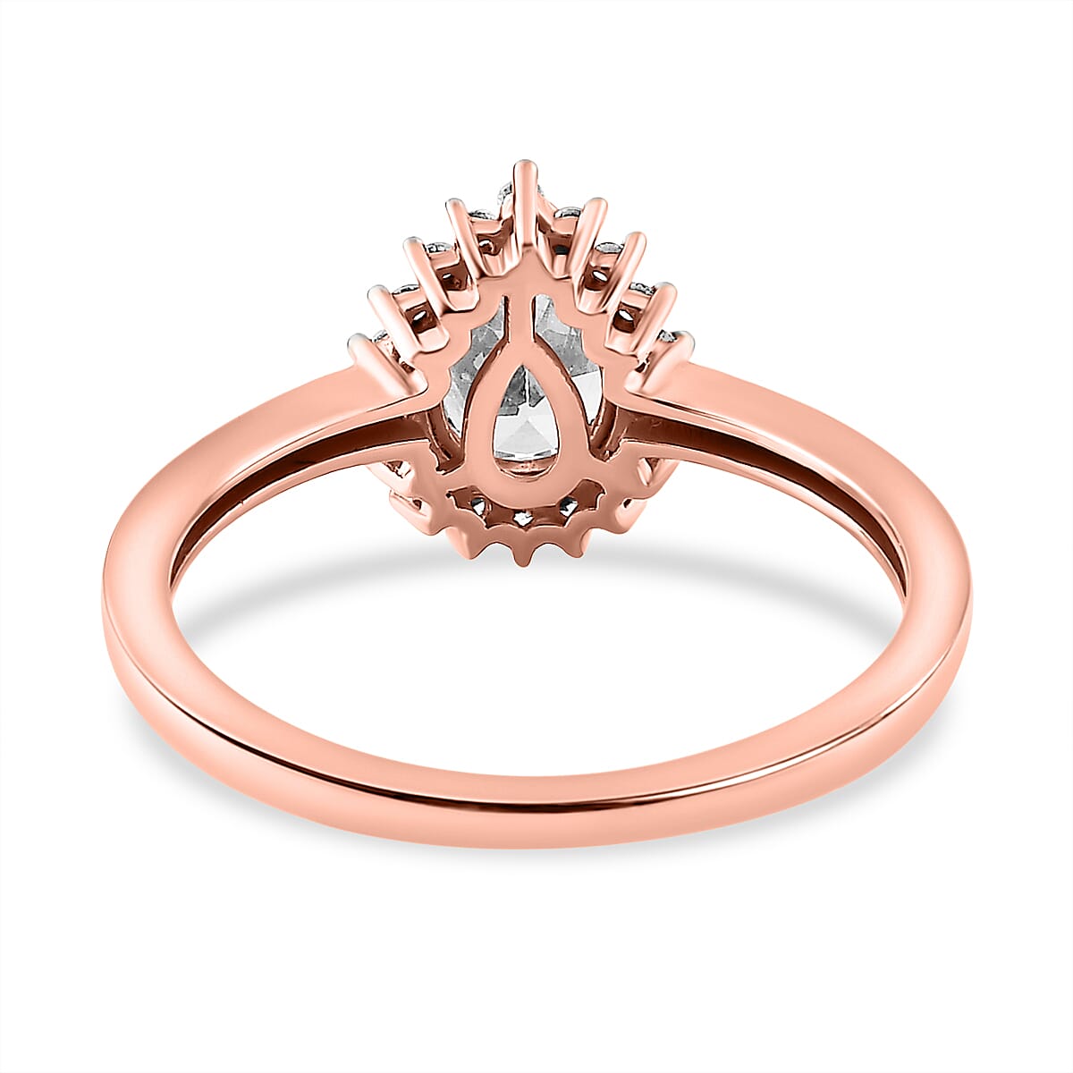 Cubic Zirconia Ring in 18K Vermeil RG Plated Sterling Silver