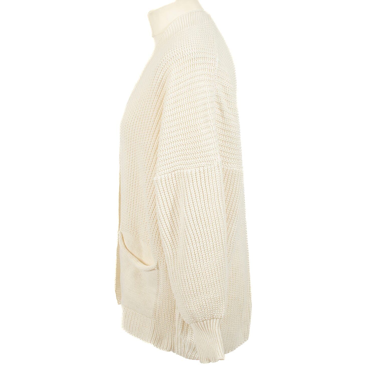 Balloon Sleeve Long Cardigan (One Size 8-18) - Cream