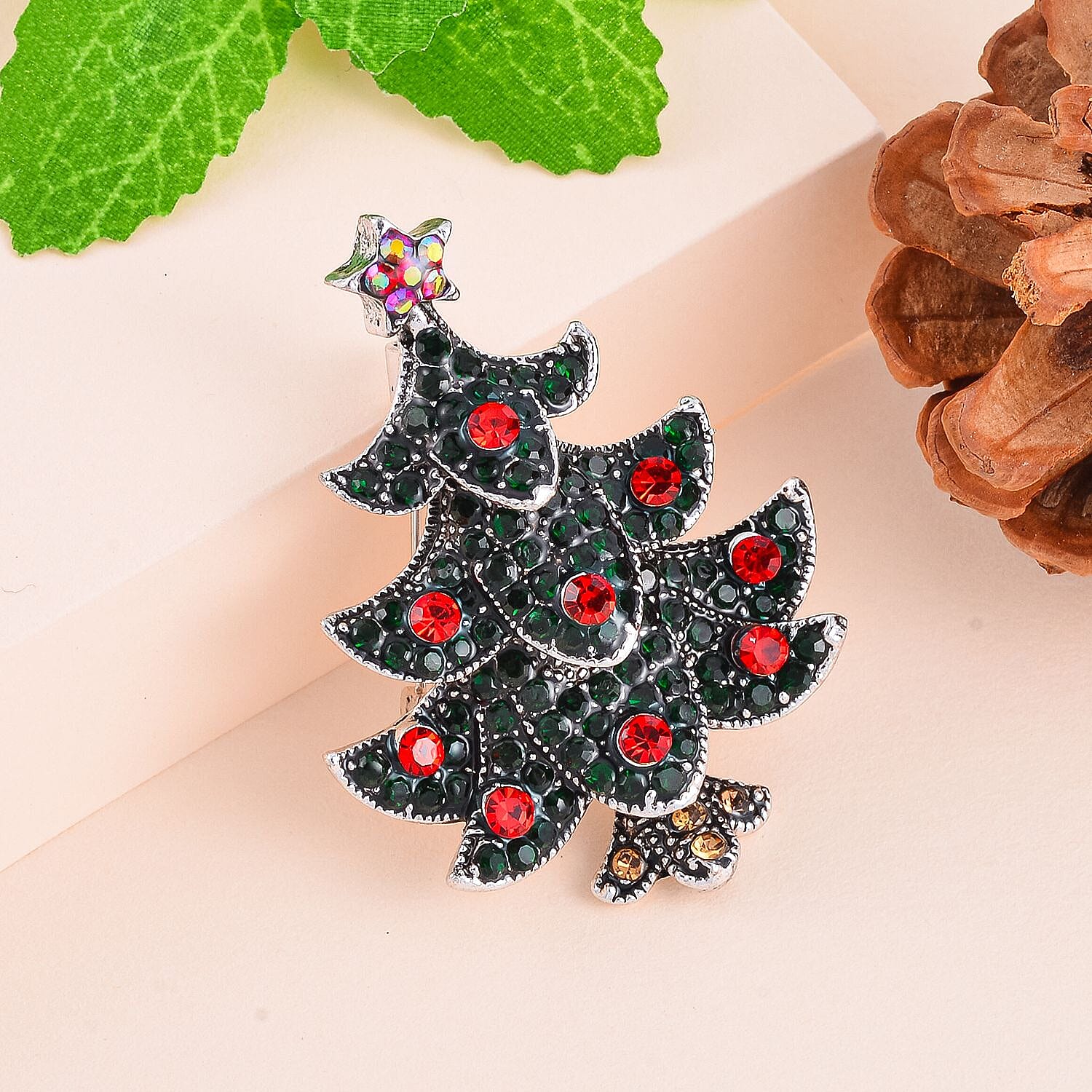 Multi Color Crystal  Brooch 0.01 ct  0.010  Ct.