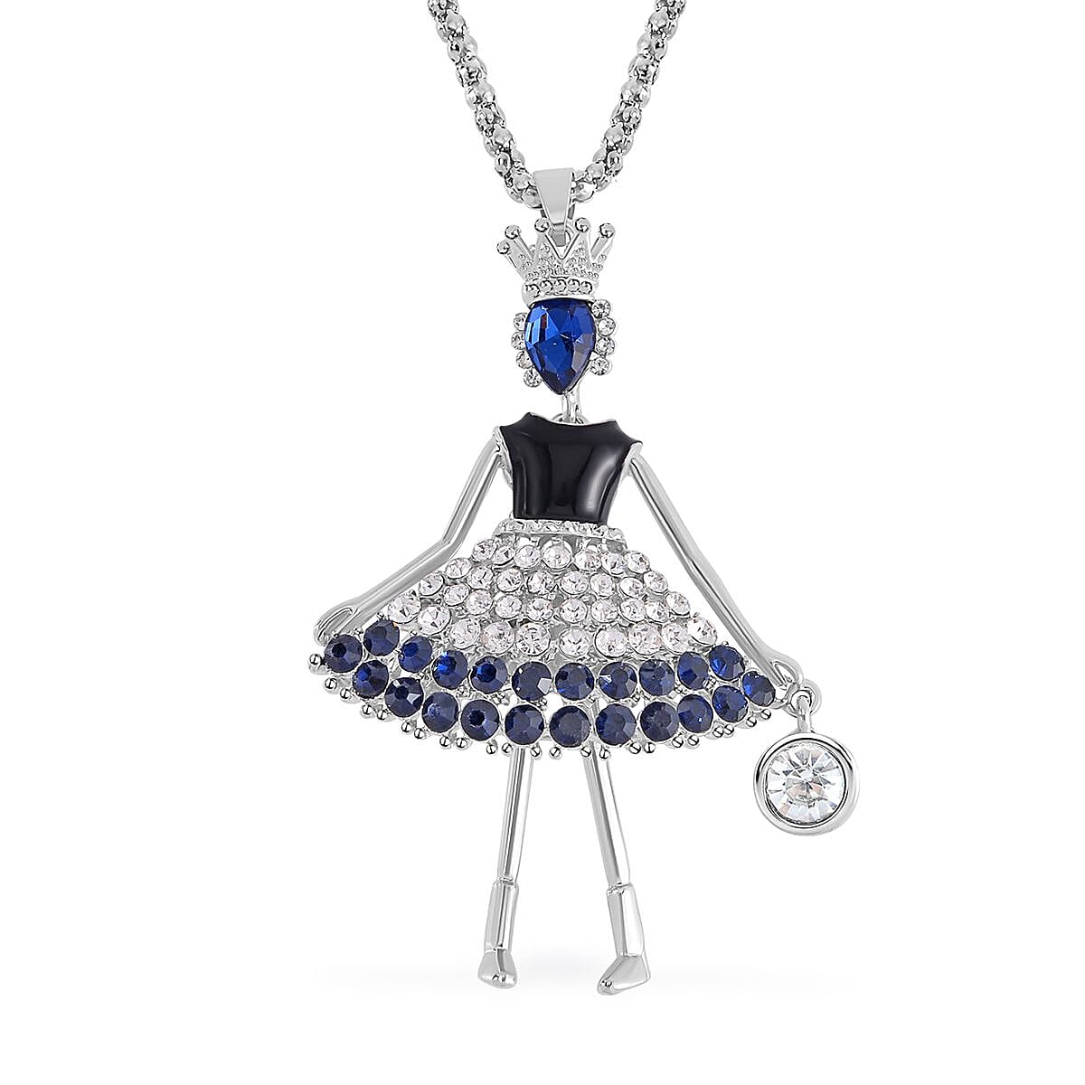 Multi Colour Austrian Crystal Enamelled Princess Necklace (Size - 24)