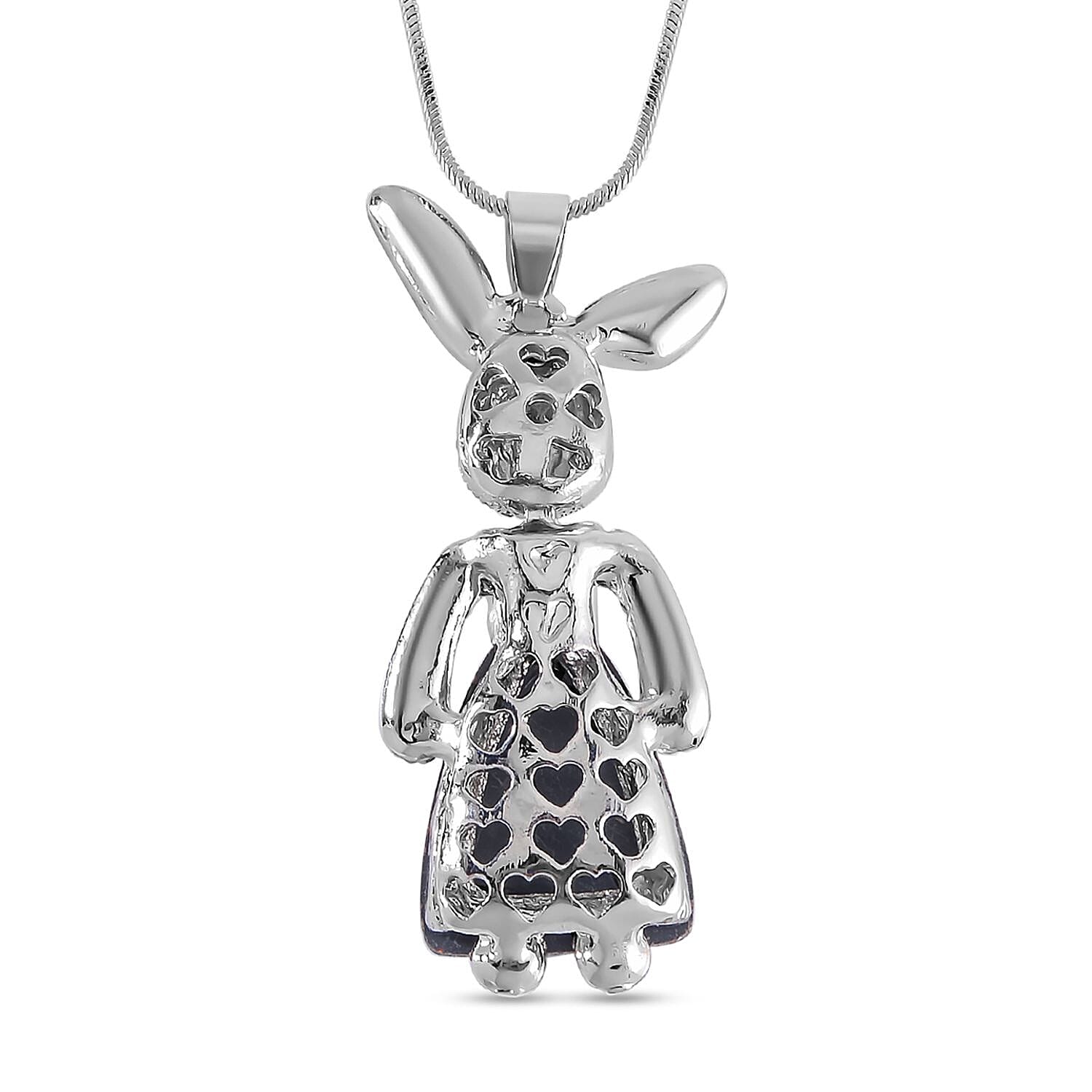 Multi Colour Austrian Crystal Enamelled Bunny Necklace (Size - 24)