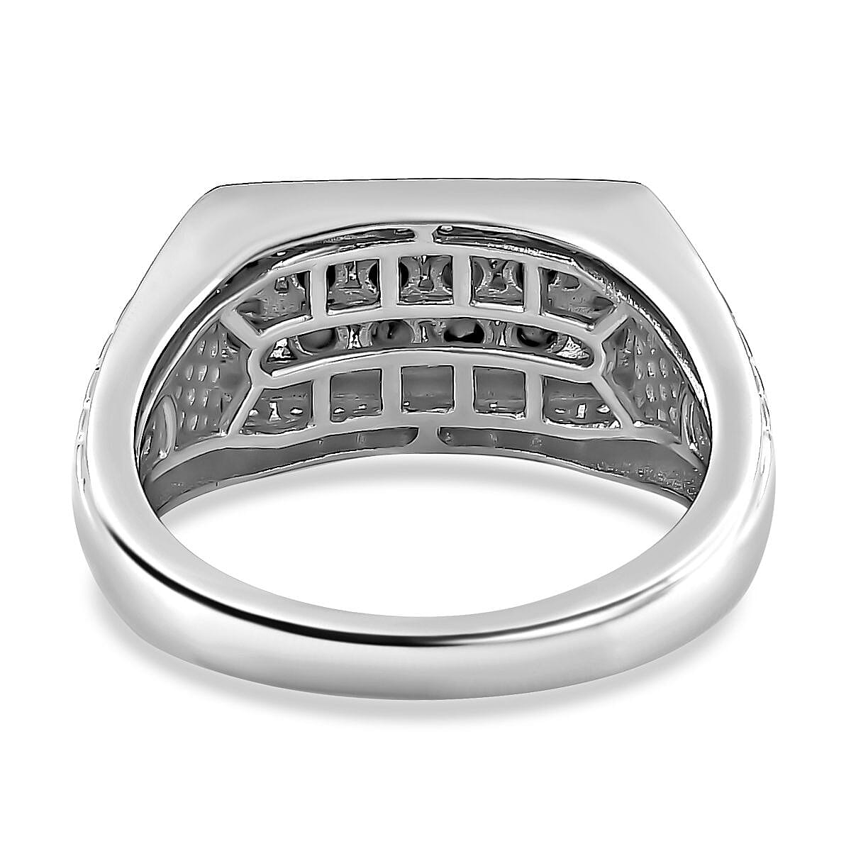 Mens silver hot sale diamond rings