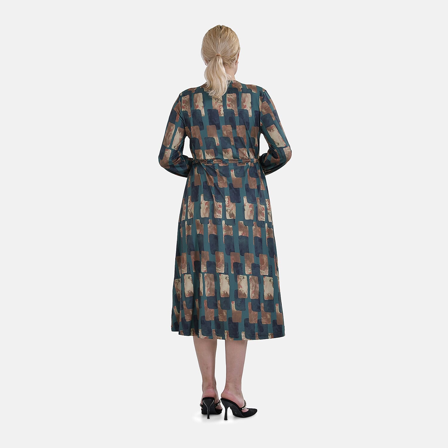 La Marey Jersey Tie-Waist Printed Maxi Dress (Size XXL) - Green