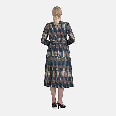 La Marey Jersey Tie-Waist Printed Maxi Dress (Size XXL) - Green