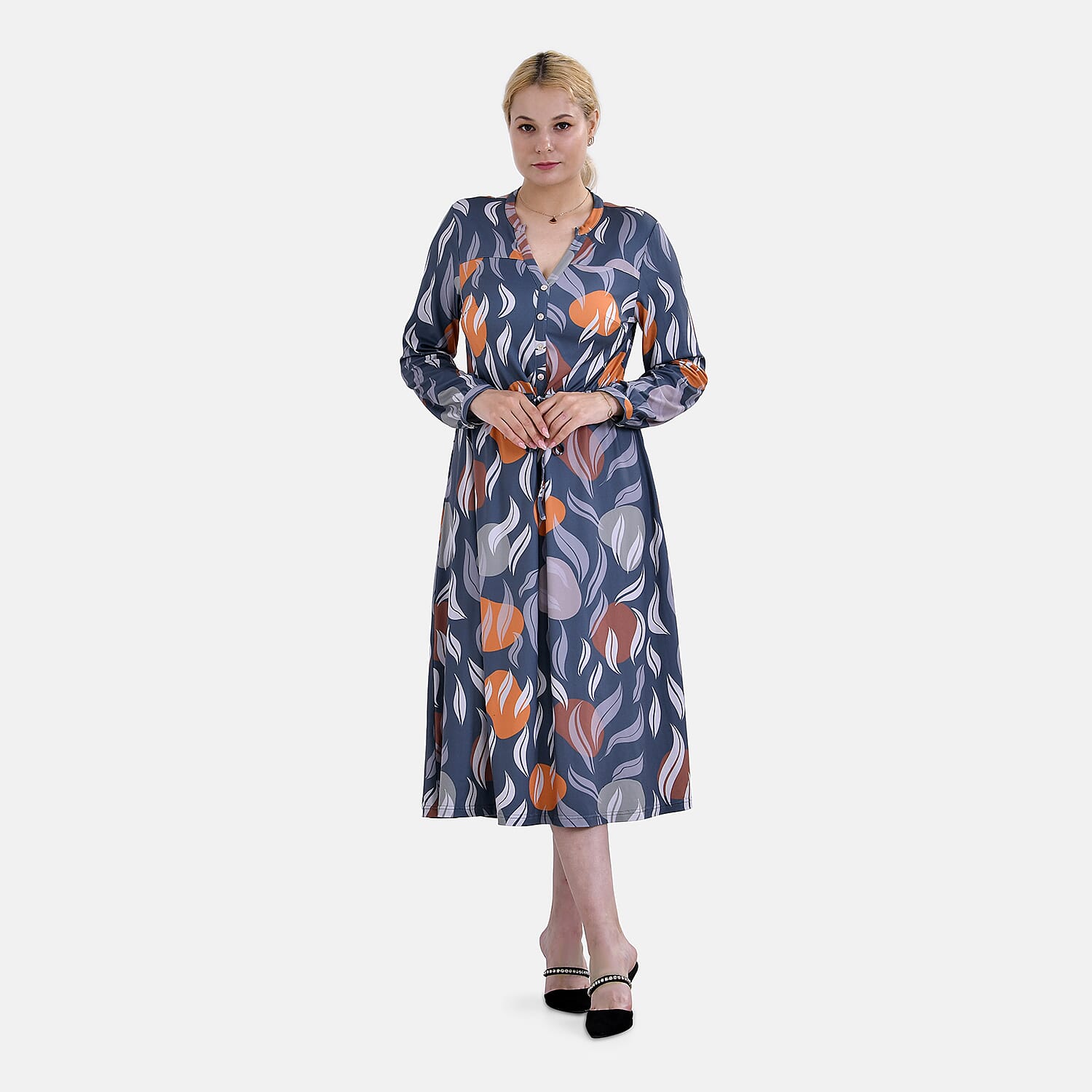 La Marey Jersey Tie-Waist Printed Midi Dress