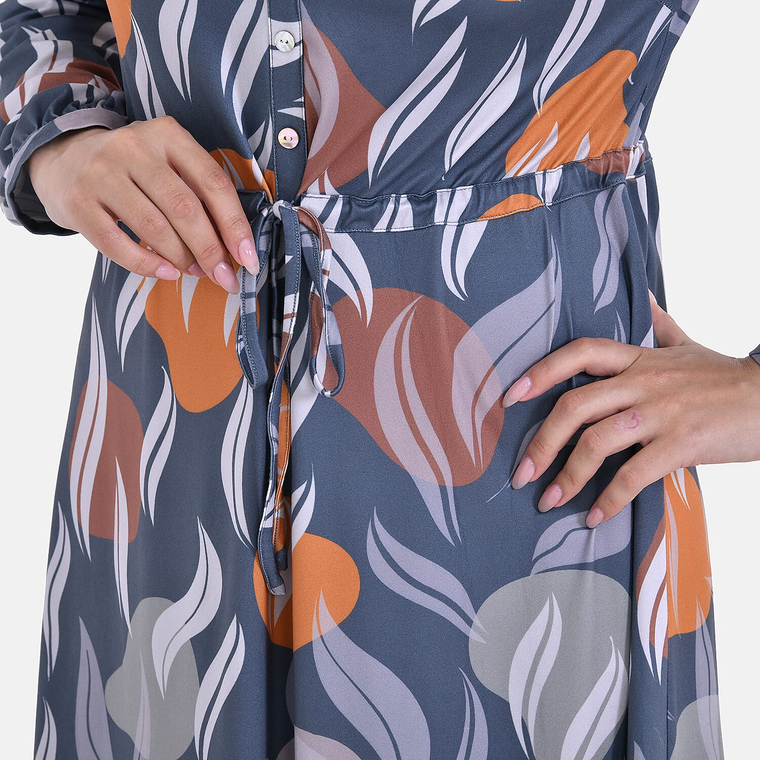 La Marey Jersey Tie-Waist Printed Midi Dress