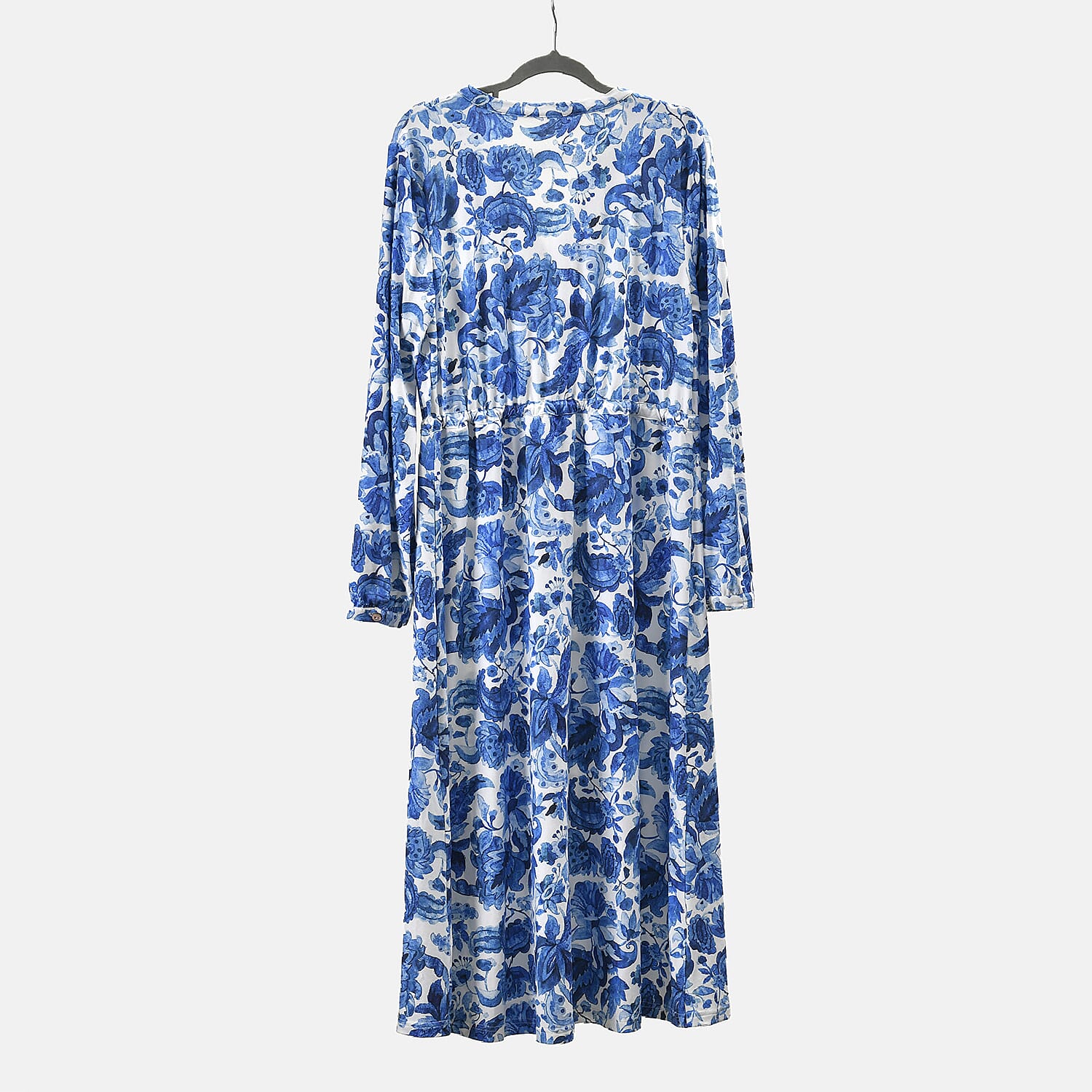 La Marey Jersey Tie Waist Floral Printed Maxi Dress (Size M) - Blue