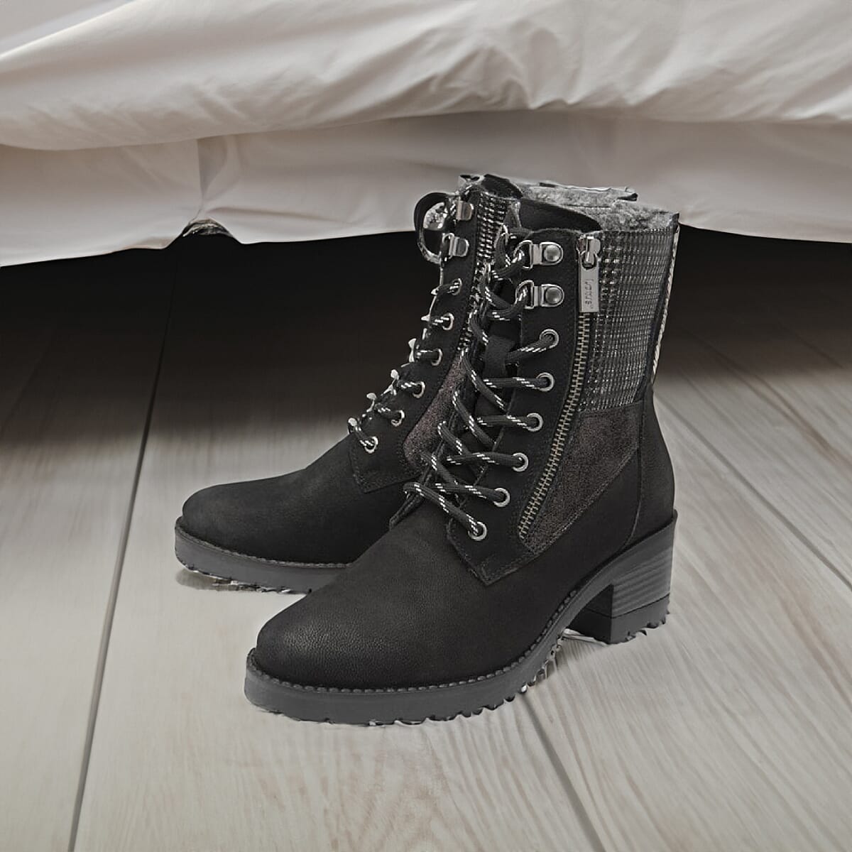 LOTUS Oklahoma Ladies Leather Ankle Boots - Black