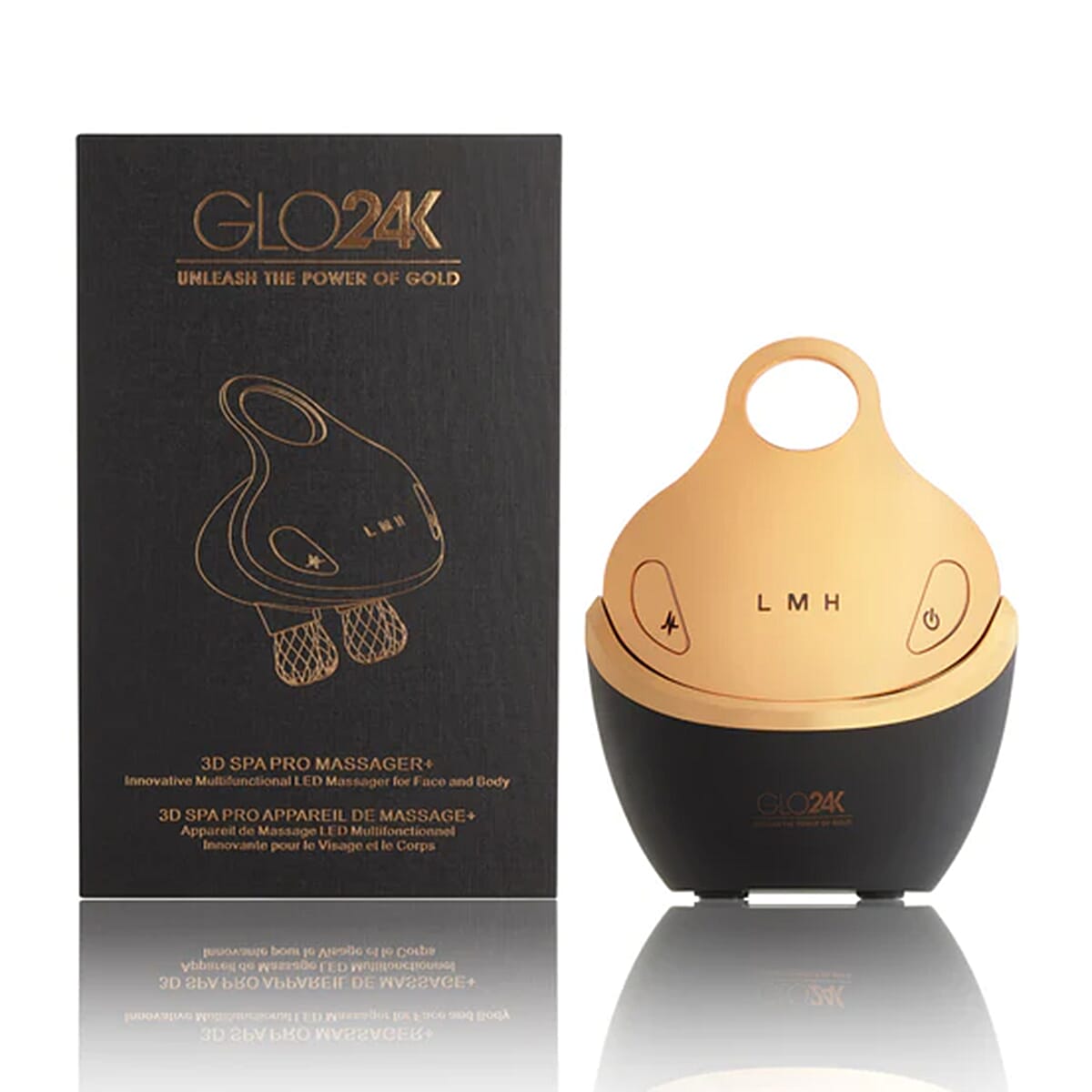 GLO24K 3D SPA PRO RF & EMS Microcurrent Massager- For Body, Face, Neck & Eye ( Free Lifetime Warranty)