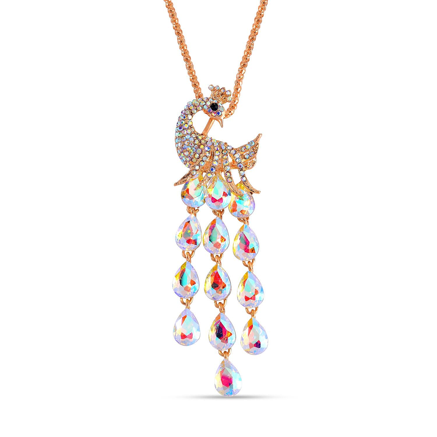 Crystal outlet peacock necklace