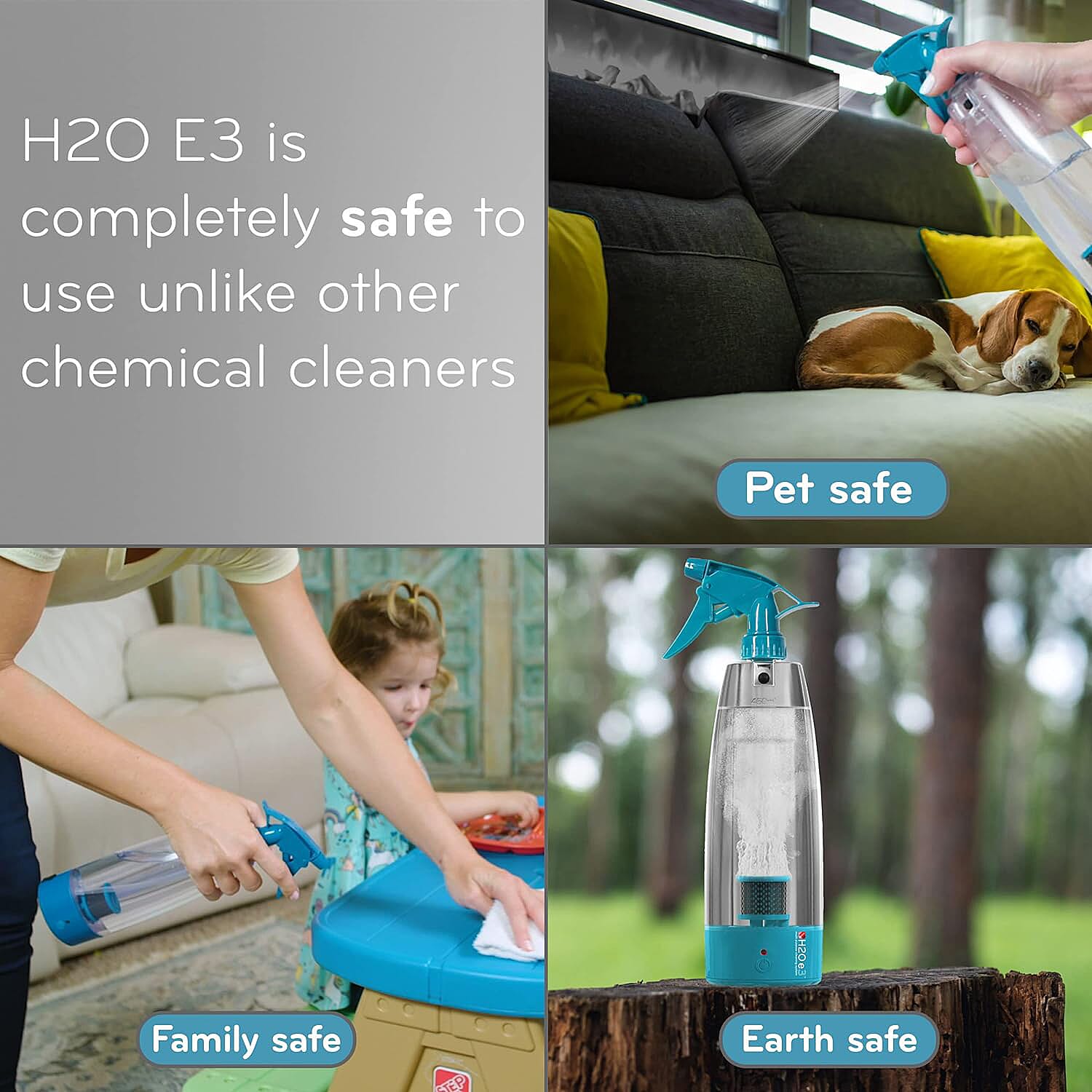 Spring BOGOF Offer- 14 Piece H20 E3 Multi-Purpose Home Cleaning Solution, inc Activator Bottle, Mop Unit, Travel Bottles and Glass Squeegee