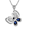 Blue & White Austrian Crystal Butterfly Necklace (Size - 28)