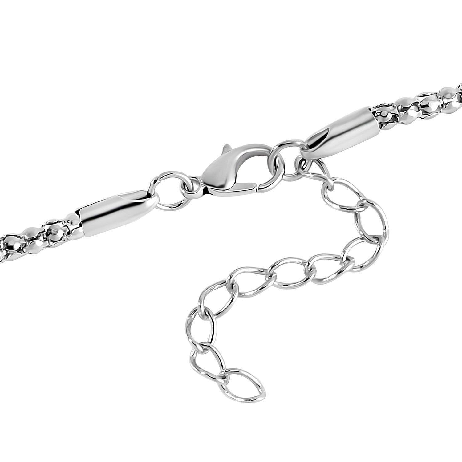  Blue Crystal , White Crystal Necklace (Size - 28) 0.02 ct 0.020 Ct.