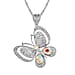 Simulated Mystic White Crystal & Austrian White Crystal Butterfly Necklace (Size - 28)