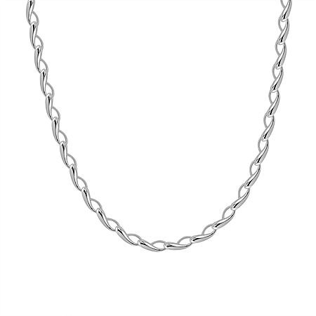 Lucy Q Drip Collection - Rhodium Overlay Sterling Silver Necklace (Size - 18), Silver Wt. 35 Gms