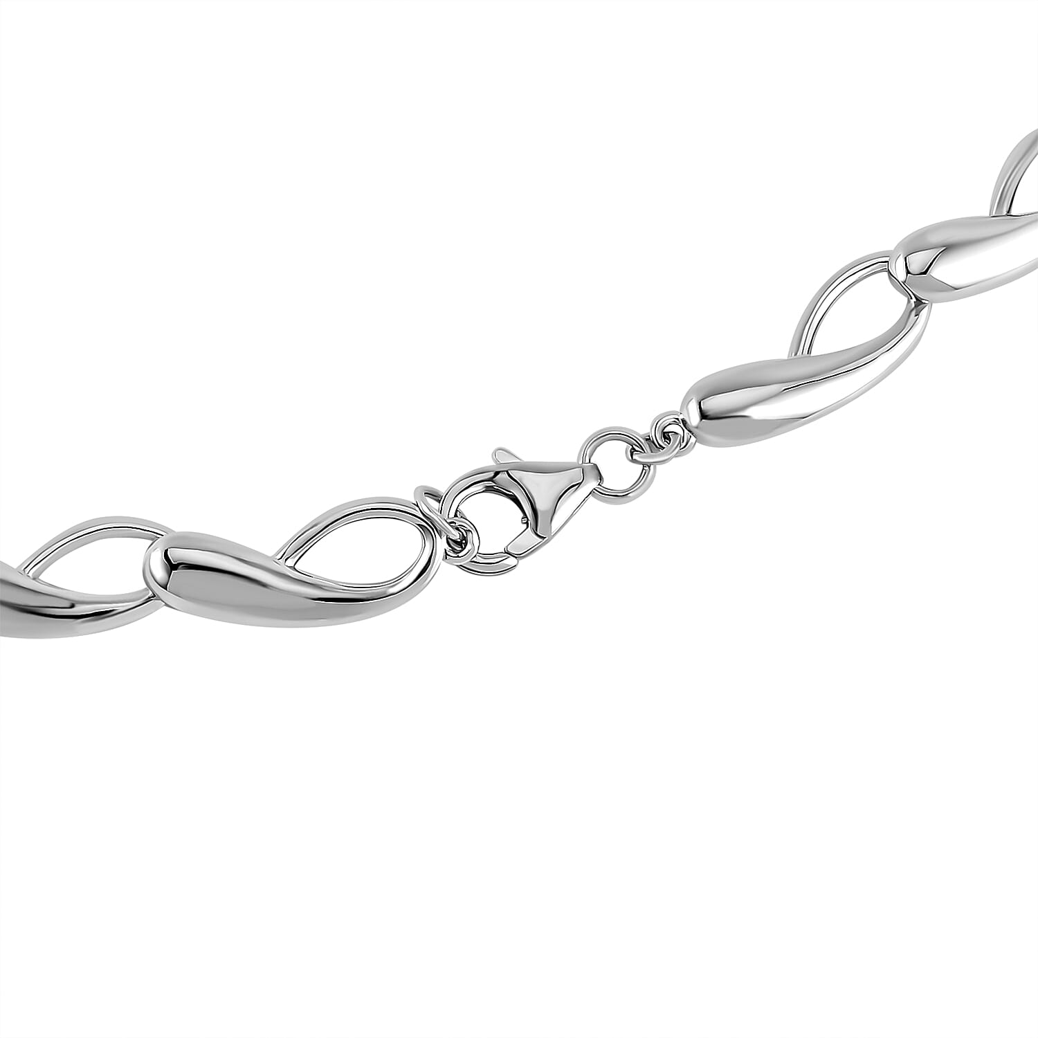 Lucy Q Drip Collection - Rhodium Overlay Sterling Silver Necklace (Size - 18), Silver Wt. 35 Gms