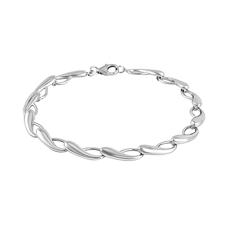 Lucy Q Drip Collection - Rhodium Overlay Sterling Silver Bracelet (Size - 8), Silver Wt. 17 Gms